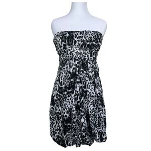 VTG Y2K Chesley Strapless Cheetah-Print Bubble Dress